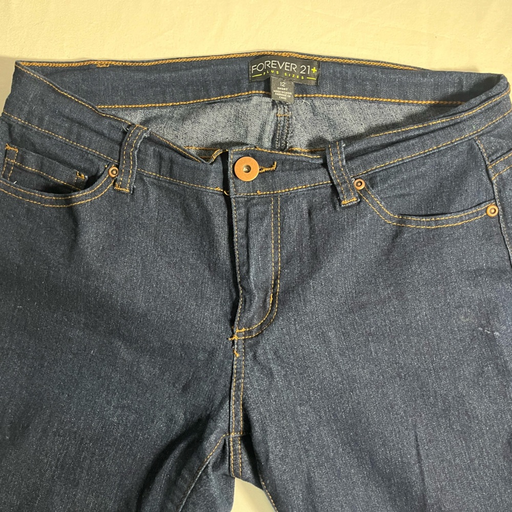 Forever 21 Plus Size Denim Jeans Pants - Size 12 Short - Dark Blue - Women’s - Picture 6 of 9